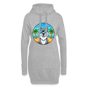 Seppala Sibirische Schlittenhunderasse Cartoon Sonnenbrille - Hoodie-Kleid - Grau meliert - Vorne