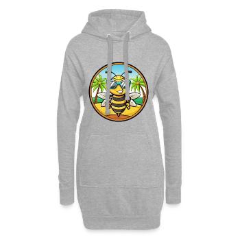 Bee Funny Cartoon Summer Beach Sunglasses Sticker - Hoodie Dress - heather grey - Front