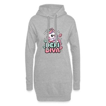 Defi Diva - Hoodie Dress - heather grey - Front