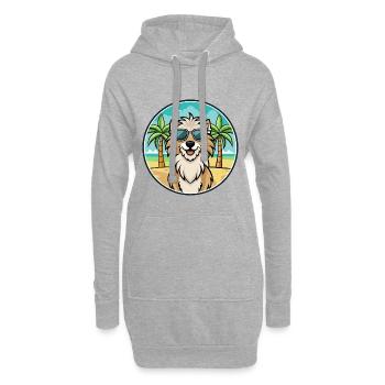 Kuchi Afghan Shepard Dog Breed Cartoon Sunglasses - Hoodie Dress - heather grey - Front