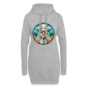 Ziege Lustige Cartoon Sommer Strand Sonnenbrille Aufkleber - Hoodie-Kleid - Grau meliert - Vorne
