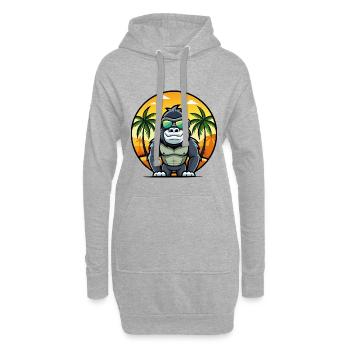 Gorilla Lustige Cartoon Sommer Strand Sonnenbrille Cool - Hoodie-Kleid - Grau meliert - Vorne