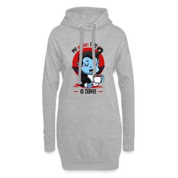 Blutkaffee Vampir Cartoon - Hoodie-Kleid - Grau meliert - Vorne