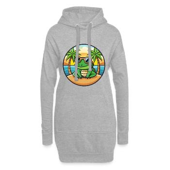 Frosch Lustige Cartoon Sommer Strand Sonnenbrille Aufkleber - Hoodie-Kleid - Grau meliert - Vorne