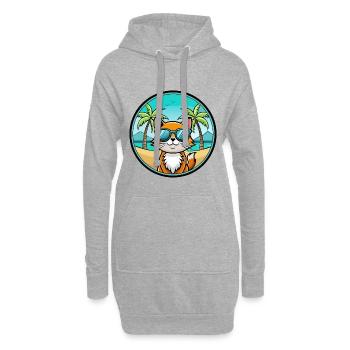 Hantilly Tiffany Katzenrasse Cartoon Sonnenbrille Strand - Hoodie-Kleid - Grau meliert - Vorne