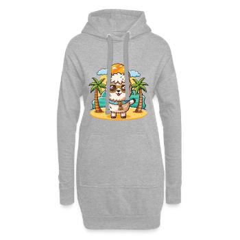 Lunettes de soleil de plage d’été de dessin animé drôle d’alpaga - Sweat-shirt à capuche long Femme - gris chiné - Devant