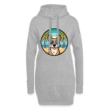 Perro De Presa Mallorquinische Hunderasse Cartoon Beach - Hoodie-Kleid - Grau meliert - Vorne
