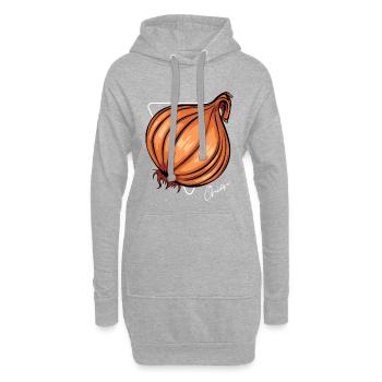 Trendy Onion Cool Gemüse Zwiebeln - Hoodie-Kleid - Grau meliert - Vorne