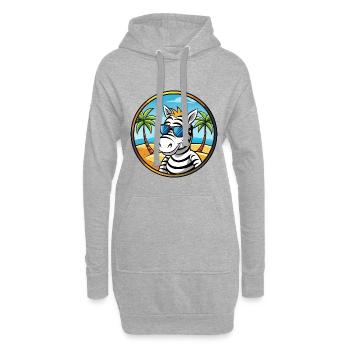 Zebra Lustige Cartoon Sommer Strand Sonnenbrille Cool - Hoodie-Kleid - Grau meliert - Vorne