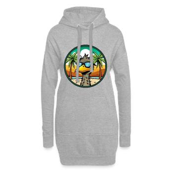 Emu Lustige Cartoon Sommer Strand Sonnenbrille Aufkleber - Hoodie-Kleid - Grau meliert - Vorne