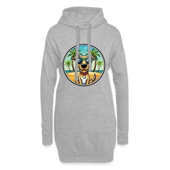 Plott Hound Hund Rasse Cartoon Sonnenbrille Strand - Hoodie-Kleid - Grau meliert - Vorne