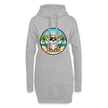 Miniatur Foxterrier Hunderasse Cartoon Sonnenbrille - Hoodie-Kleid - Grau meliert - Vorne