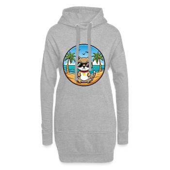 Zypern Katzenrasse Cartoon Sonnenbrille Strand - Hoodie-Kleid - Grau meliert - Vorne