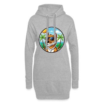Norwegischer Windhund Dunker Hunderasse Cartoon Strand - Hoodie-Kleid - Grau meliert - Vorne