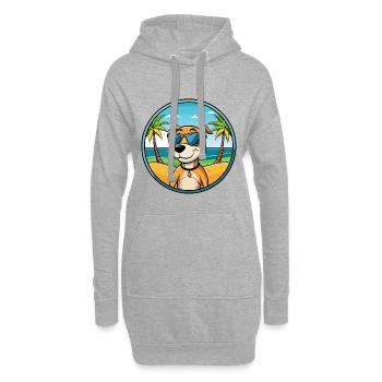 Auvergne Vorstehhund Rasse Cartoon Sonnenbrille Strand - Hoodie-Kleid - Grau meliert - Vorne
