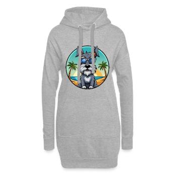 Standard Schnauzer Hunderasse Cartoon Sonnenbrille - Hoodie-Kleid - Grau meliert - Vorne