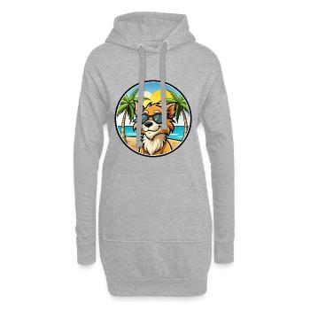 Grand Griffon Vendeen Hunderasse Cartoon Sonnenbrille - Hoodie-Kleid - Grau meliert - Vorne