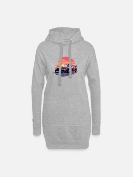 Skyline Sunset - Hoodie Dress - heather grey