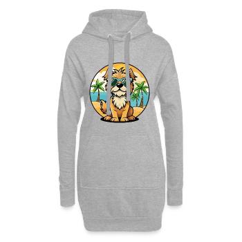 Brikett Griffon Vendéen Hunderasse Cartoon Strand - Hoodie-Kleid - Grau meliert - Vorne