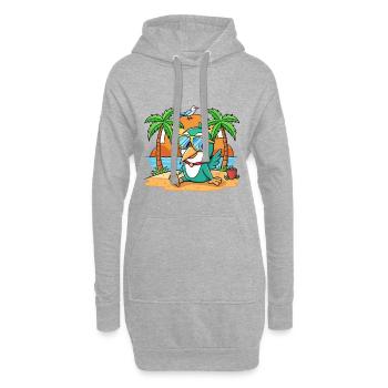 Colibri Drôle Dessin Animé Plage Lunettes De Soleil - Sweat-shirt à capuche long Femme - gris chiné - Devant