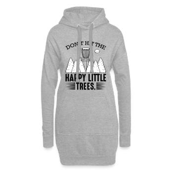 Don‘t Hit The Happy Little Trees Discgolf Geschenk - Hoodie-Kleid - Grau meliert - Vorne