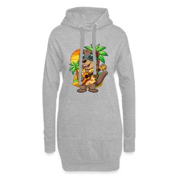 Lustige Biber Cartoon Sommer Strand Sonnenbrille - Hoodie-Kleid - Grau meliert - Vorne