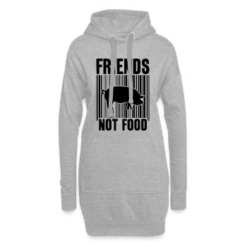 FRIENDS NOT FOOD VEGAN - Hoodie-Kleid - Grau meliert - Vorne