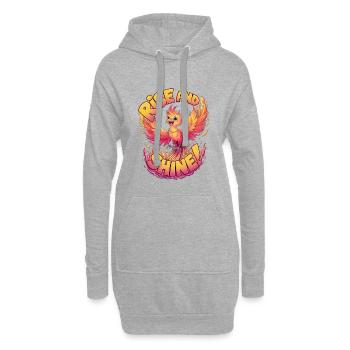 Debout - Sweat-shirt à capuche long Femme - gris chiné - Devant