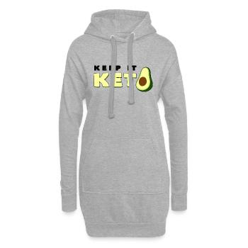 Keep It Keto Avocado Spruch Ketogene Diät Geschenk - Hoodie-Kleid - Grau meliert - Vorne