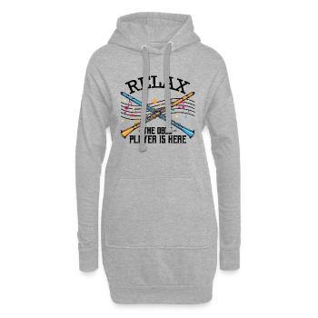 hautbois - Sweat-shirt à capuche long Femme - gris chiné - Devant