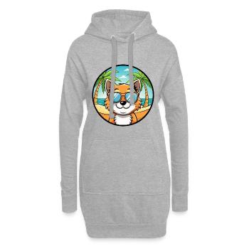 Bambino Cat Breed Cartoon Lunettes de soleil Beach - Sweat-shirt à capuche long Femme - gris chiné - Devant