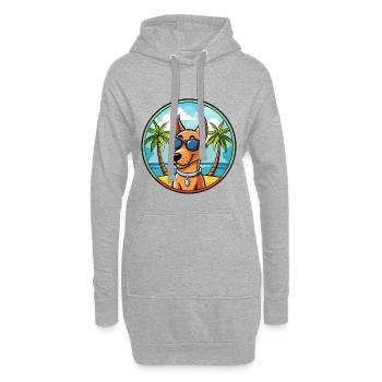 Andalusischer Windhund Rasse Cartoon Sonnenbrille Strand - Hoodie-Kleid - Grau meliert - Vorne