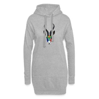 SPRINGBOK HEAD IN SOUTH AFRICAN COLOURS - Hoodie Dress - heather grey - Front