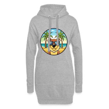 Berger De Beauce Hunderasse Cartoon Sonnenbrille Strand - Hoodie-Kleid - Grau meliert - Vorne