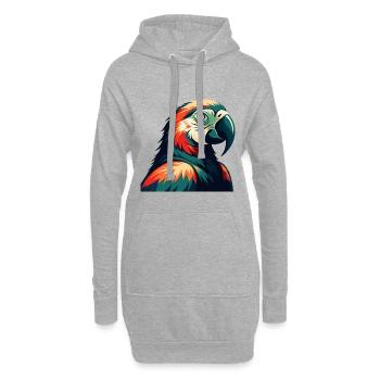 Perroquet Dessin Animé Personnage Animal Coloré Animal De Compagnie - Sweat-shirt à capuche long Femme - gris chiné - Devant
