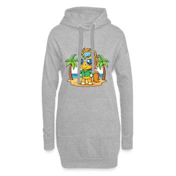 Lunettes de soleil de plage d’été de dessin animé drôle de poney - Sweat-shirt à capuche long Femme - gris chiné - Devant