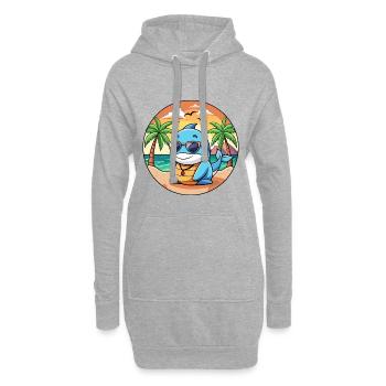 Lunettes de soleil de plage d’été de dessin animé drôle de baleine - Sweat-shirt à capuche long Femme - gris chiné - Devant