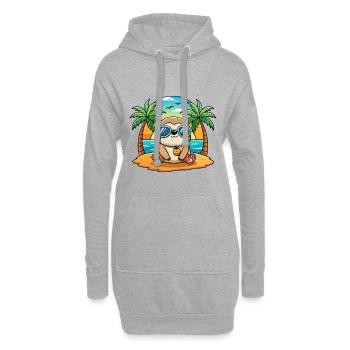 Lunettes de soleil de plage d’été de dessin animé drôle de paresseux - Sweat-shirt à capuche long Femme - gris chiné - Devant