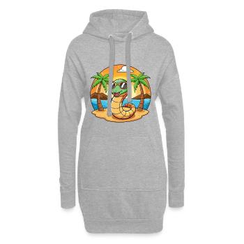Lunettes de soleil de plage d’été de dessin animé drôle de serpent - Sweat-shirt à capuche long Femme - gris chiné - Devant