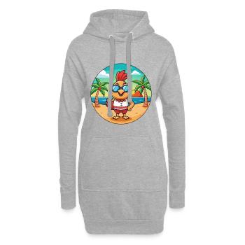 Hahn Lustige Cartoon Sommer Strand Sonnenbrille - Hoodie-Kleid - Grau meliert - Vorne
