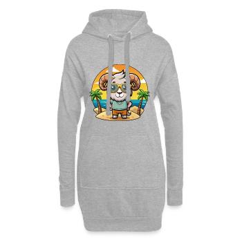 Ram Lustige Cartoon Sommer Strand Sonnenbrille - Hoodie-Kleid - Grau meliert - Vorne
