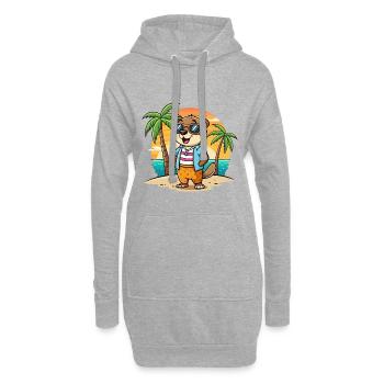Otter Lustige Cartoon Sommer Strand Sonnenbrille - Hoodie-Kleid - Grau meliert - Vorne
