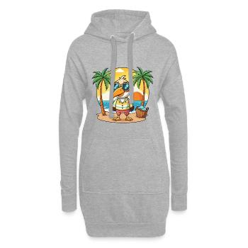 Pelican Funny Cartoon Summer Beach Sunglasses - Hoodie Dress - heather grey - Front