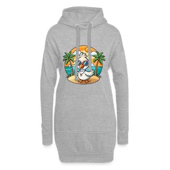 Lunettes de soleil de plage d’été de dessin animé drôle de cygne - Sweat-shirt à capuche long Femme - gris chiné - Devant