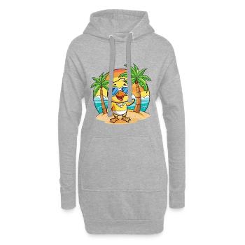 Lunettes de soleil de plage d’été de dessin animé drôle de canard - Sweat-shirt à capuche long Femme - gris chiné - Devant