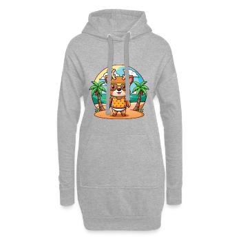 Hirsch Lustige Cartoon Sommer Strand Sonnenbrille - Hoodie-Kleid - Grau meliert - Vorne