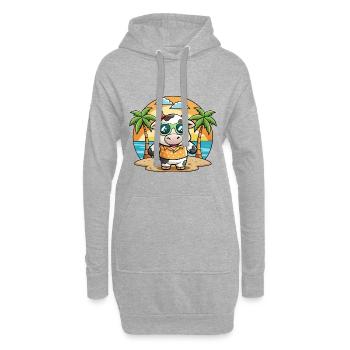 Kuh Lustige Cartoon Sommer Strand Sonnenbrille - Hoodie-Kleid - Grau meliert - Vorne