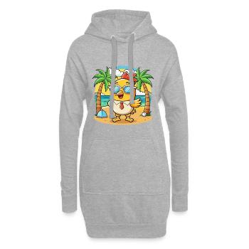 Lunettes de soleil de plage d’été de dessin animé drôle de poulet - Sweat-shirt à capuche long Femme - gris chiné - Devant