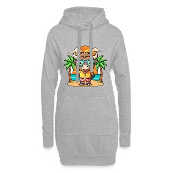 Buffalo Funny Cartoon Summer Beach Sunglasses - Hoodie Dress - heather grey - Front