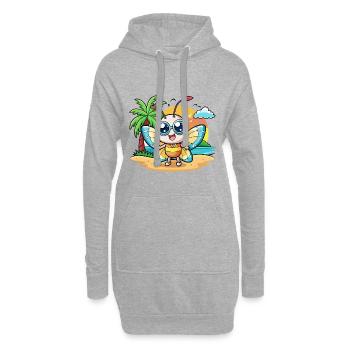 Lunettes de soleil de plage d’été de dessin animé drôle papillon - Sweat-shirt à capuche long Femme - gris chiné - Devant